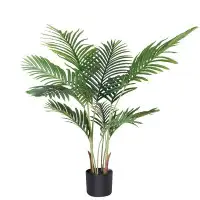 Primrue Adcock Artificial Palm Tree in Pot Faux Green Areca Palm Plant, Fake Tree for Home Décor