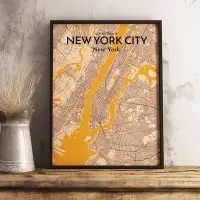 Wrought Studio New York City City Map - Graphic Art Print on Paper