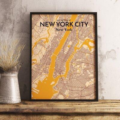 Wrought Studio New York City City Map - Graphic Art Print on Paper in Arts & Collectibles