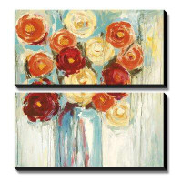 Made in Canada - Red Barrel Studio 'Sunlit Blooms' - 2 Piece Wrapped Canvas Print