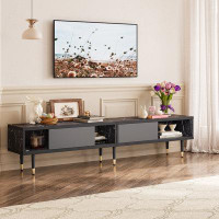 Mercer41 80" Media Console, Mid Century Modern TV Stand for 85 inch tv, Entertainment Center with Storage