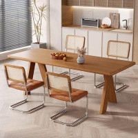 Fit and Touch 4 - Person Cherry Solid Wood Dining Table Set