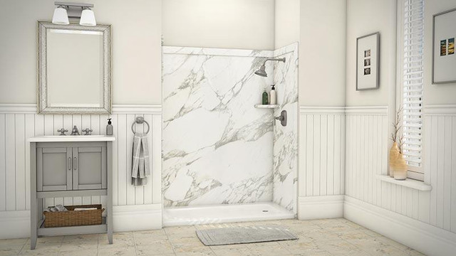 Calcutta Gold Shower Wall Surround 5mm - 6 Kit Sizes available ( 35 Colors and Styles Available ) **Includes Delivery in Plumbing, Sinks, Toilets & Showers - Image 3