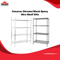 BRAND NEW WIRE SHELVES and SHELVING-Chrome and Black Coated-  (Open Ad For More Details)
