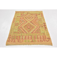 Isabelline One-of-a-Kind Elland Hand-Knotted New Age Peach 3'3" x 5' Wool Area Rug