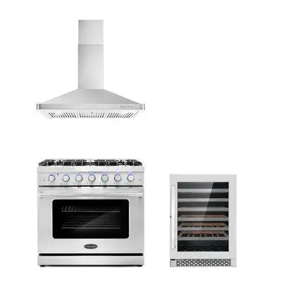 Cosmo 36" Cosmo 380 CFM Convertible Wall Mount Range Hood in Stainless Steel