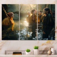 Red Barrel Studio Young Beautiful Goddesses Bathing In The River VI - Fashion Woman Canvas Wall Art Set