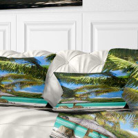 East Urban Home Beach Tropical Paradise Lumbar Pillow