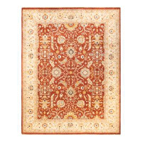 Isabelline Shevaun One-Of-A-Kind Hand-Knotted Ivory/Orange Area Rug 9' 2" X 11' 10"