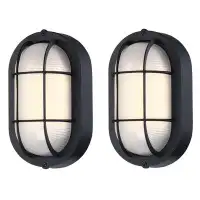 Wrought Studio Gilletta Integrated LED Outdoor Light with Ellipse Frosted  Glass Shade, Dimmable