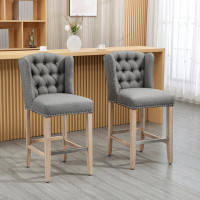 Wildon Home® Counter Height Bar Stools Set Of 2 With Wood Legs