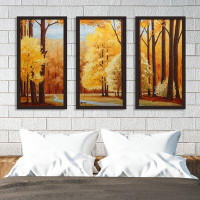 Made in Canada - Picture Perfect International "Autumn" 3 Piece Framed Painting Print Set