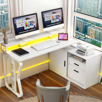 Ebern Designs Madonia  L-Shaped Desk with Hutch