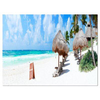 Made in Canada - Design Art Caribbean Coast in Tulum Mexico Photographic Print on Wrapped Canvas