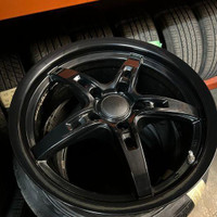 Set of 4 Used AFTERMARKET Wheels 17 inch 5x114.3 BLACK for Sale
