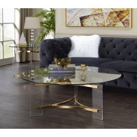 Everly Quinn Coffee Table, Gold Finish