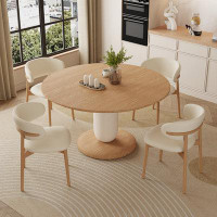 STAR BANNER Nordic Japanese Simple Round Dining Table And Chair Combination