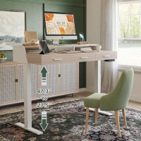 Accentuations by Manhattan Comfort Modern Light Electric Standing Desk Classic MCM Style Large Storage