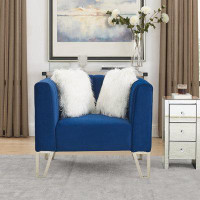 Mercer41 Sofa Chair With Mirrored Side Trim