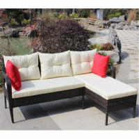 Winston Porter Fairborn 2 Piece Conversation Set,Wicker Ratten Sectional Sofa With Seat Cushions