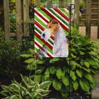 Caroline's Treasures Fox Terrier Candy Cane Holiday Christmas 2-Sided Garden Flag