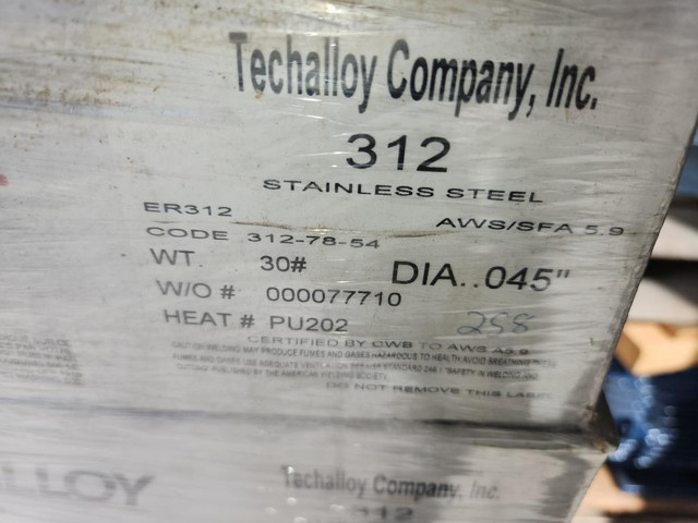 Techalloy ER312 Stainless Steel MIG Welding Wire - 0.45 dia - 30 lbs spool - New In Box in Other Business & Industrial - Image 2