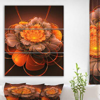 East Urban Home 'Red Lotus Space Exotic Flower' Graphic Art Print Multi-Piece Image on Wrapped Canvas