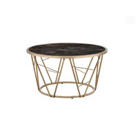 Mercer41 Faux Marble Coffee Table With Glass Top