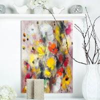 East Urban Home Floral 'Bouquet of Flowers in Abstract' Print on Wrapped Canvas