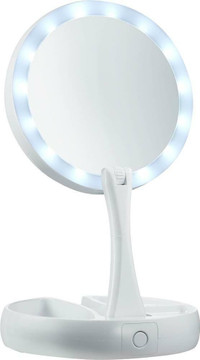 NEW FOLD AWAY LED VANITY DOUBLE SIDED MIRROR FMLM