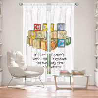 East Urban Home Lined Window Curtains 2-panel Set for Window Size 40" x 61" by Marley Ungaro - Toys Alphabet Blocks