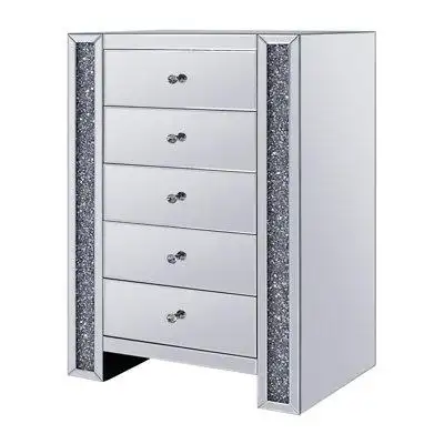 Everly Quinn Alianny 5 - Drawer Mirrored Accent Chest