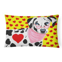 Winston Porter Sankey Hearts and Dalmatian Fabric Indoor/Outdoor Throw Pillow