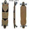 Easy People Longboard Drop Through DT-9 Series Natural Complete+ Grip Tape in Other