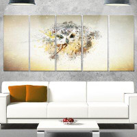 Made in Canada - Design Art 'Large Gracing Owl' 5 Piece Graphic Art on Metal Set
