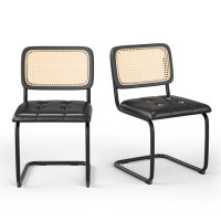 Wade Logan Baskaran Leather Upholstered Side Dining Chair