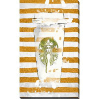 Picture Perfect International "Starbucks and Stripes" by BY Jodi Graphic Art on Canvas