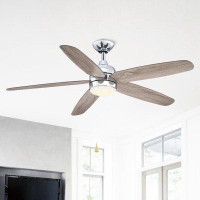 Hokku Designs 52" 5 - Blade Propeller Ceiling Fan With LED Lights And Remote Control