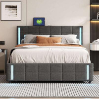 Ivy Bronx Upholstered Platform Bed with Storage Bed with 4 Drawers
