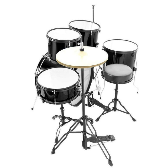 BRAND NEW ON SALE ! ADULT 5 PCS COMPLETE ADULT BLACK DRUM SET FULL SIZE AS LOW AS $ 309.95 SUPER DEAL in Drums & Percussion in Winnipeg - Image 2
