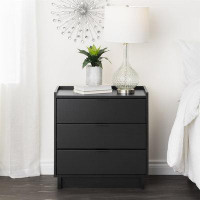 Latitude Run® Modern 3-Drawer Nightstand - Sleek White Bedside Table For Contemporary Living