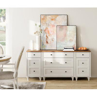 Charlton Home Charlton Home® Dresser For Bedroom With 5 Drawers And 2 Storage Cabinet, Nightstands With Charging Station