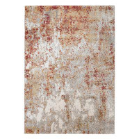 17 Stories Holly Transitional Abstract Durable Performance Orange/Grey Area Rug