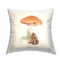 East Urban Home Mushroom Pinecone Woodland Plant Printed Throw Pillow Design By Lucca Sheppard