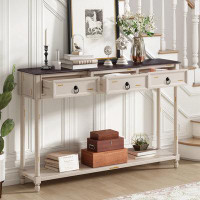 Ophelia & Co. TREXM Console Table Sofa Table With Drawers For Entryway With Projecting Drawers And Long Shelf