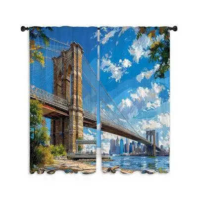Upgrade your home decor with these Brooklyn Bridge window curtains printed in the USA! Great for you...