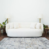 Brayden Studio Charter Mid-Century Modern Ivory Boucle Upholstered Sofa