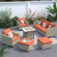 Red Barrel Studio 5 - Person Outdoor Seating Group With Fire Pit