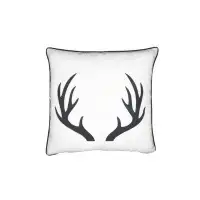 Millwood Pines Clea Antlers Throw Pillow Cover