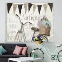 East Urban Home French Bicycle Flea Market II - Vintage Transportation Gallery-Wrapped Canvas Print
